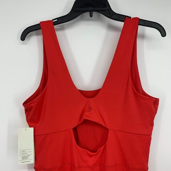 All in Motion Bodysuit Brushed Sculpt Red Scoopneck Sleeveless Jumpsuit - Picture 9 of 10